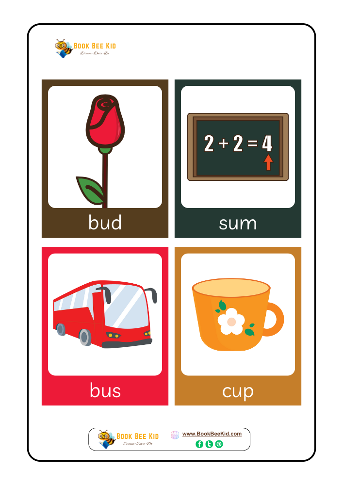 CVC Short Vowel u Flashcard-3