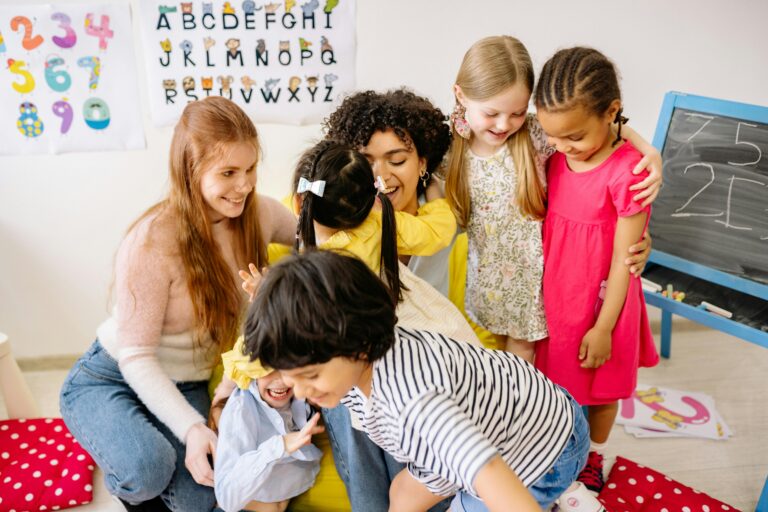 teachers and students in a classroom