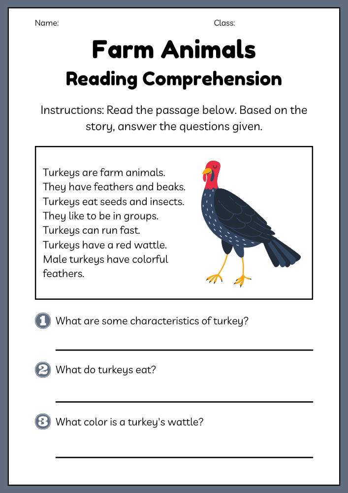 reading comprehension- Turkeys